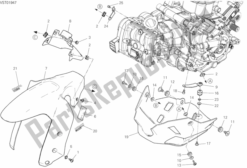 Todas las partes para 34b - Carenado de Ducati Multistrada 950 S Touring USA 2019